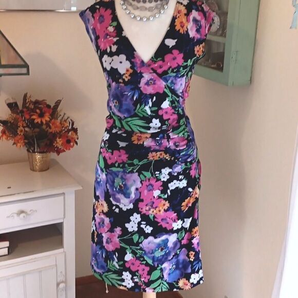 Lauren Ralph Lauren Dark Floral Dress - Picture 1 of 11